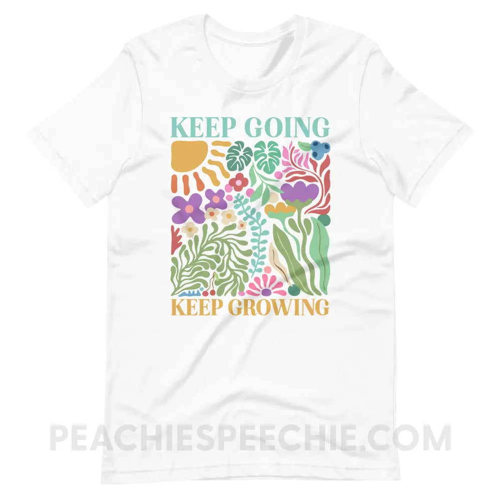 Keep Going Growing Premium Soft Tee - White / XS - peachiespeechie.com