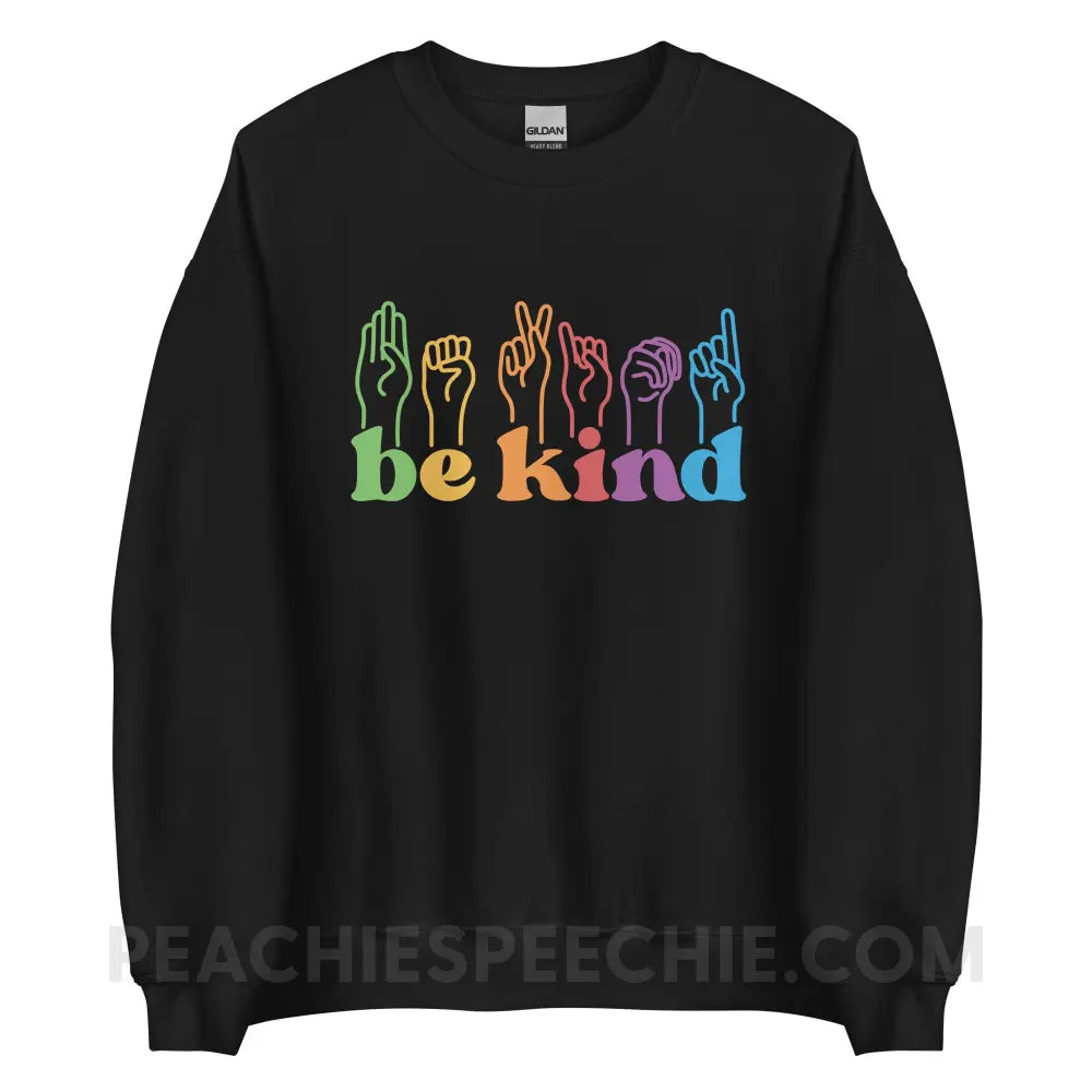 Be Kind Hands Classic Sweatshirt - Black / S - peachiespeechie.com