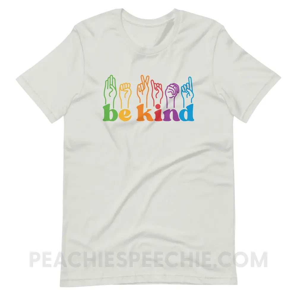 Be Kind Hands Premium Soft Tee - Silver / S - T-Shirt peachiespeechie.com