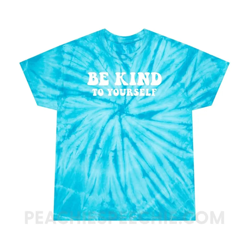 Be Kind To Yourself Tie-Dye Tee - Turquoise / S - T-Shirt peachiespeechie.com