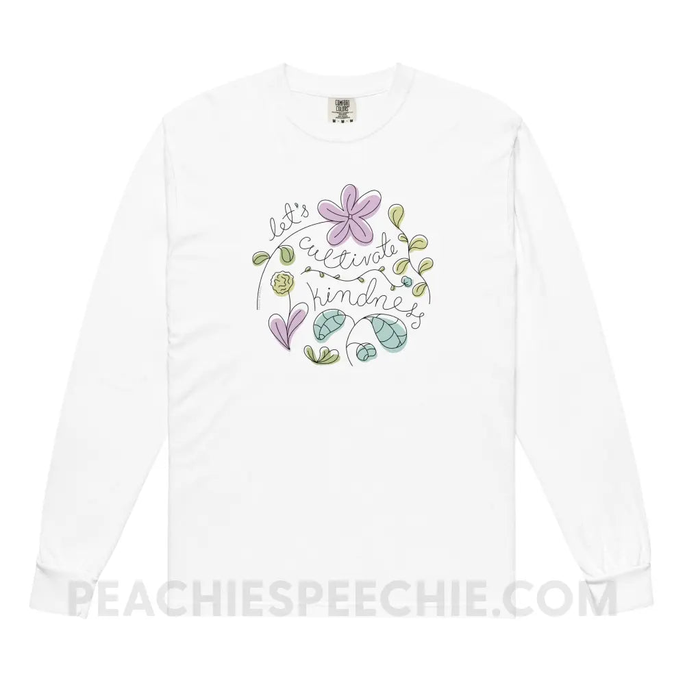 Kindness Comfort Colors Long Sleeve - White / S - Long-sleeve peachiespeechie.com