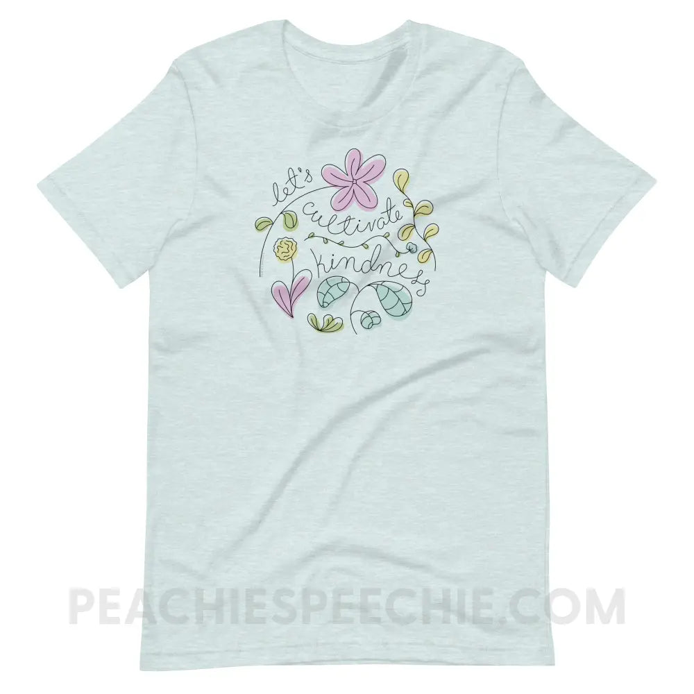 Kindness Premium Soft Tee - Heather Prism Ice Blue / XS - T-Shirt peachiespeechie.com