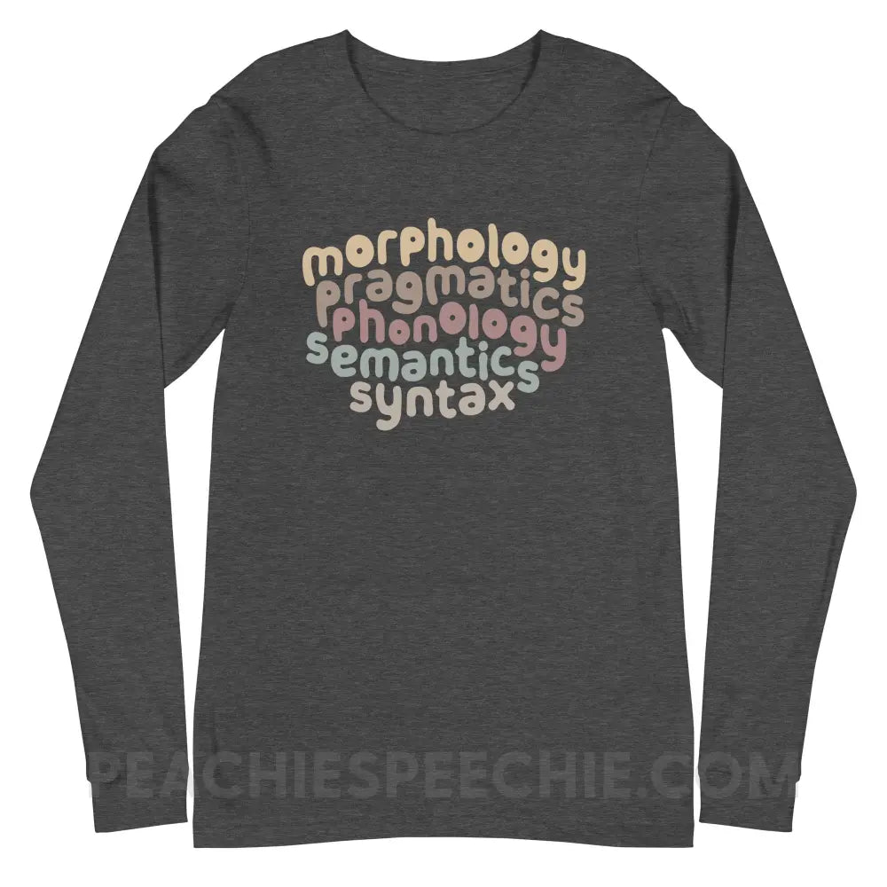 Language Domains Premium Long Sleeve - Dark Grey Heather / XS - Long-sleeve peachiespeechie.com