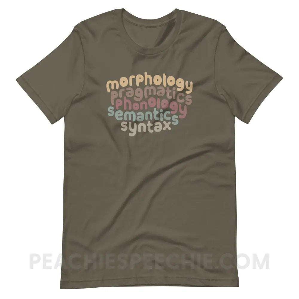 Language Domains Premium Soft Tee - Army / S - T-Shirt peachiespeechie.com