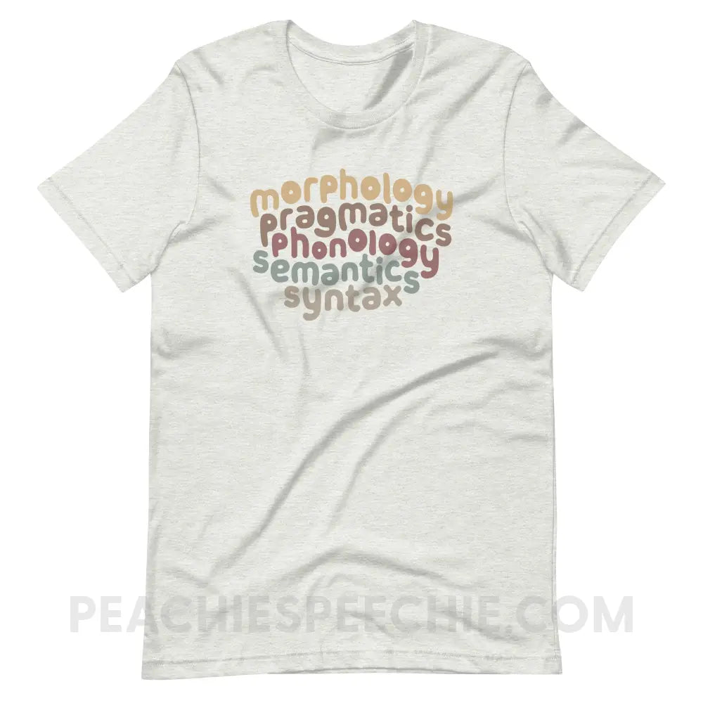 Language Domains Premium Soft Tee - Ash / S - T-Shirt peachiespeechie.com