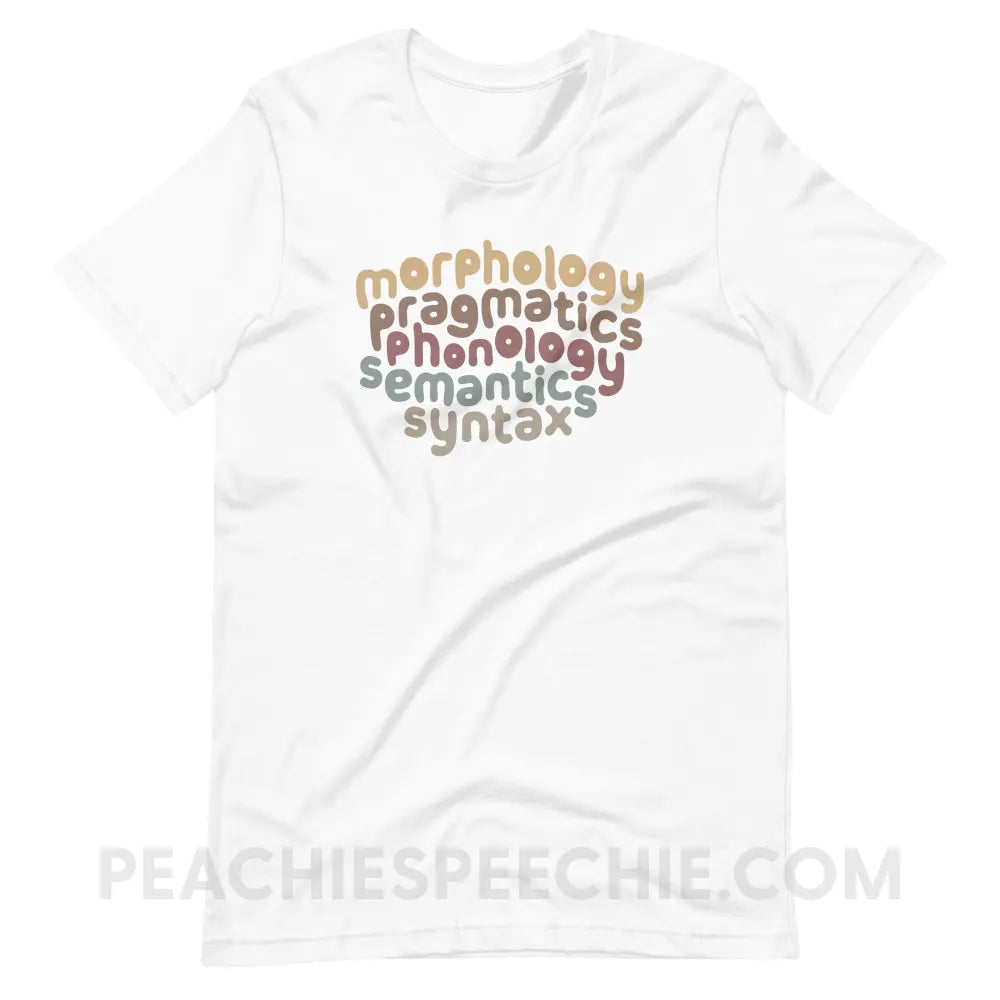 Language Domains Premium Soft Tee - White / XS - T-Shirt peachiespeechie.com