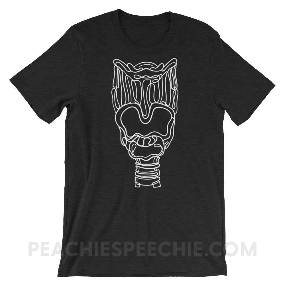 Larynx Premium Soft Tee - Black Heather / XS - T-Shirts & Tops peachiespeechie.com