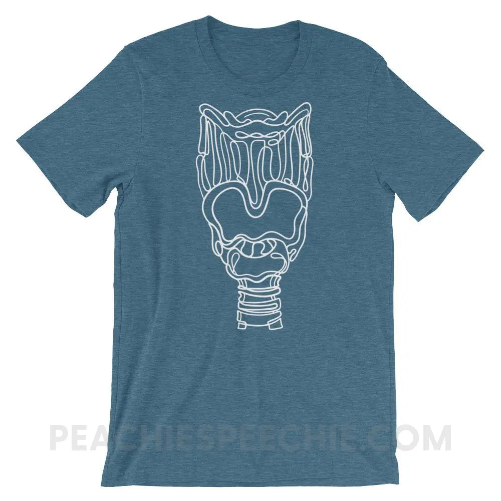 Larynx Premium Soft Tee - Heather Deep Teal / S T - Shirts & Tops peachiespeechie.com