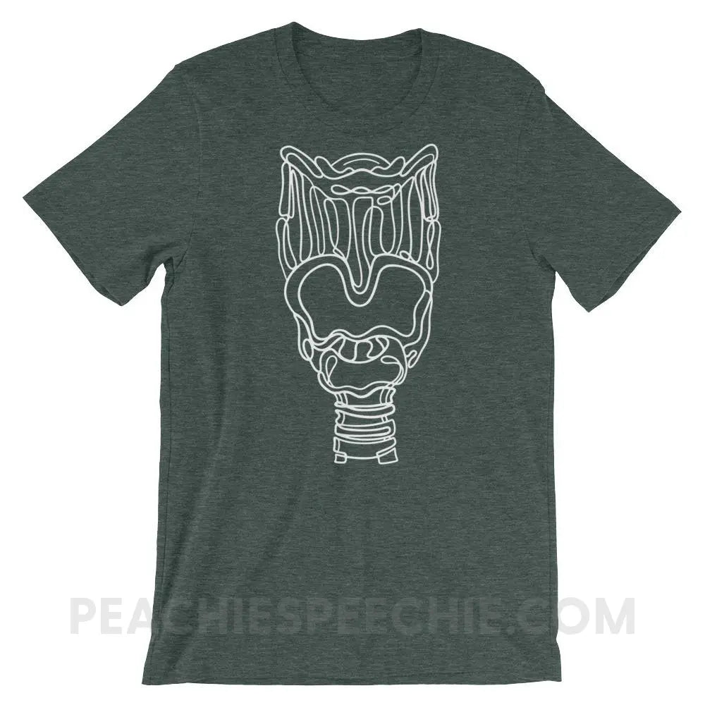 Larynx Premium Soft Tee - Heather Forest / S T - Shirts & Tops peachiespeechie.com