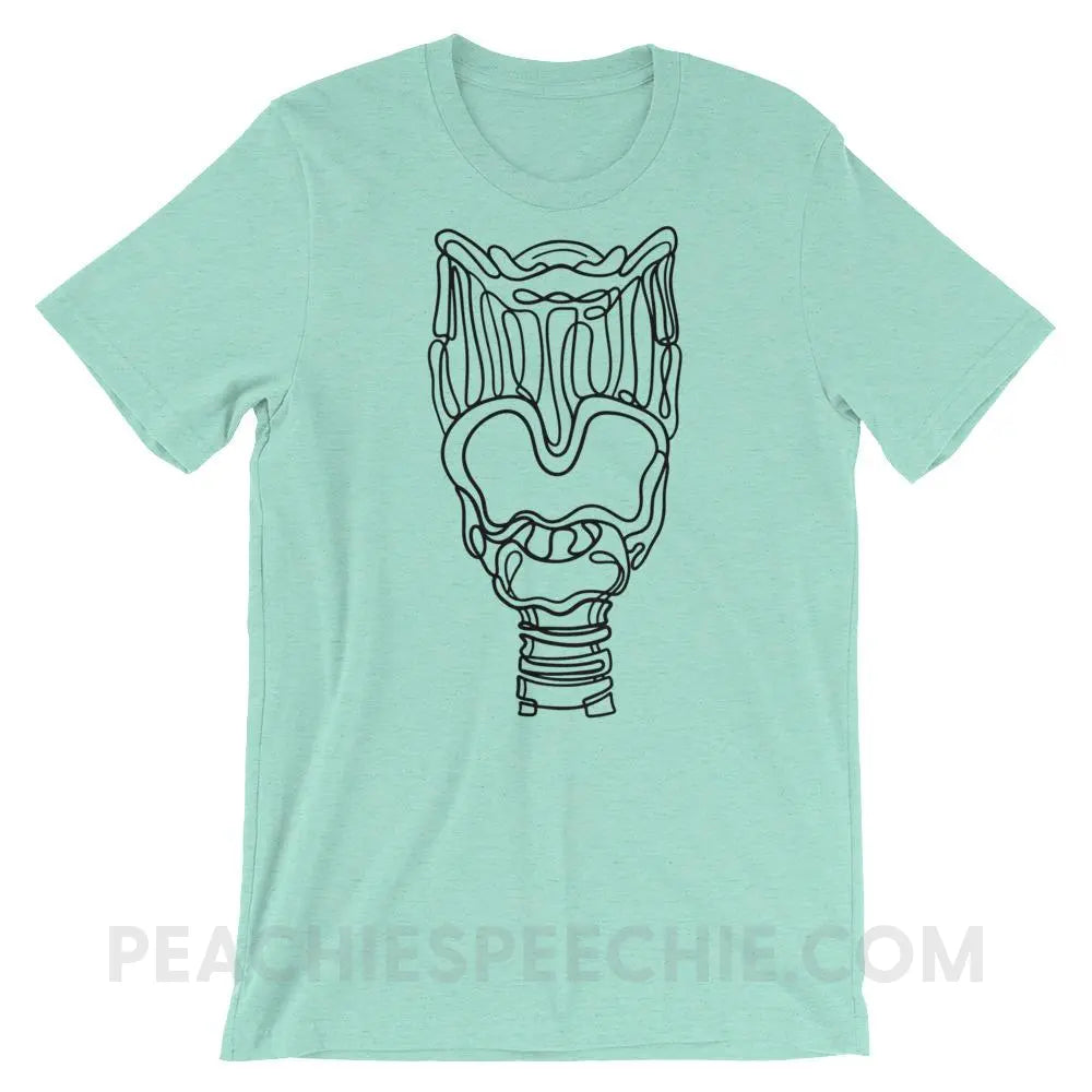 Larynx Premium Soft Tee - Heather Mint / S T - Shirts & Tops peachiespeechie.com