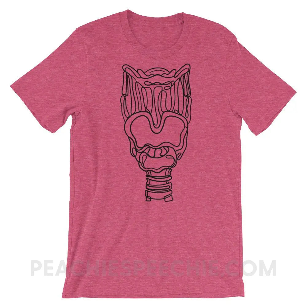 Larynx Premium Soft Tee - Heather Raspberry / S T - Shirts & Tops peachiespeechie.com