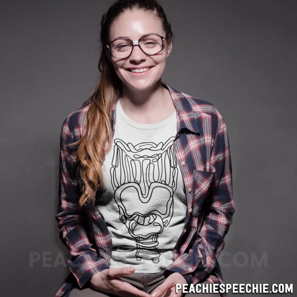 Larynx Premium Soft Tee - White / XS - T-Shirts & Tops peachiespeechie.com