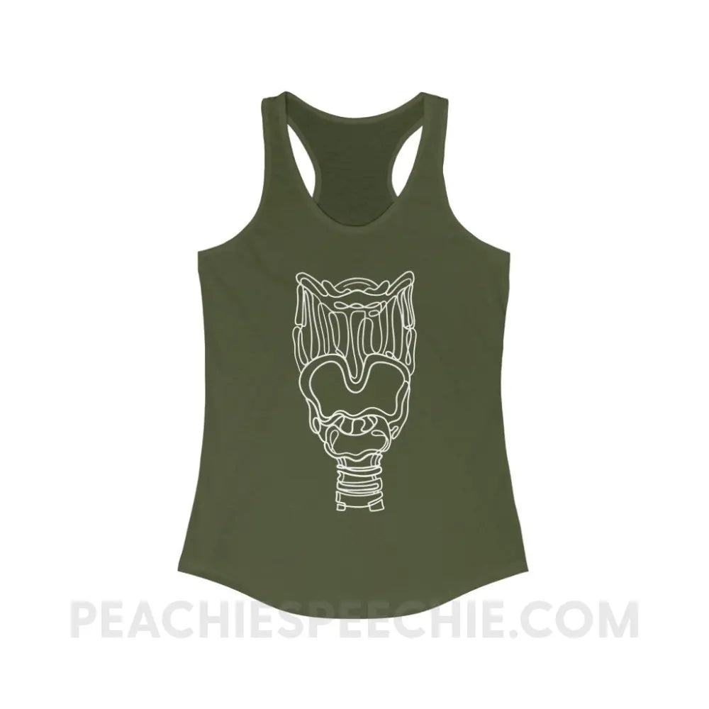 Larynx Superfly Racerback - Solid Military Green / XS - Tank Top peachiespeechie.com