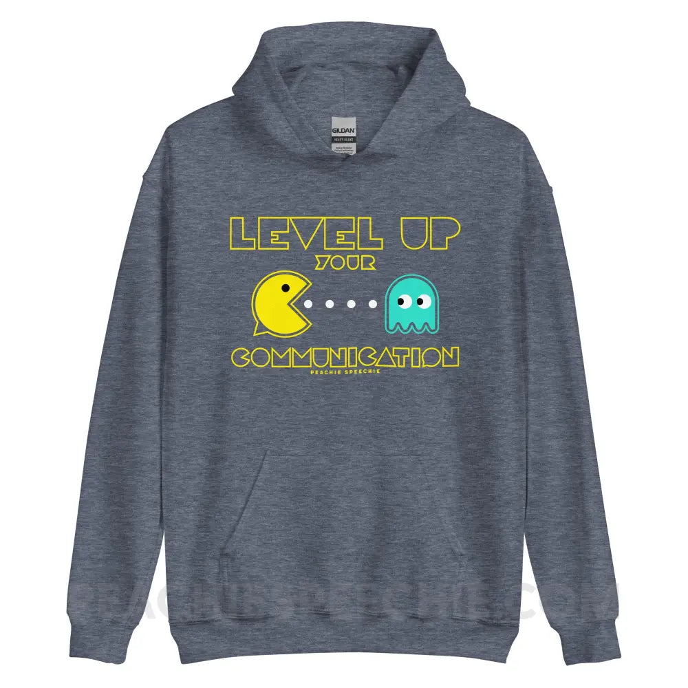 Level Up Your Communication Classic Hoodie - Heather Sport Dark Navy / S - peachiespeechie.com
