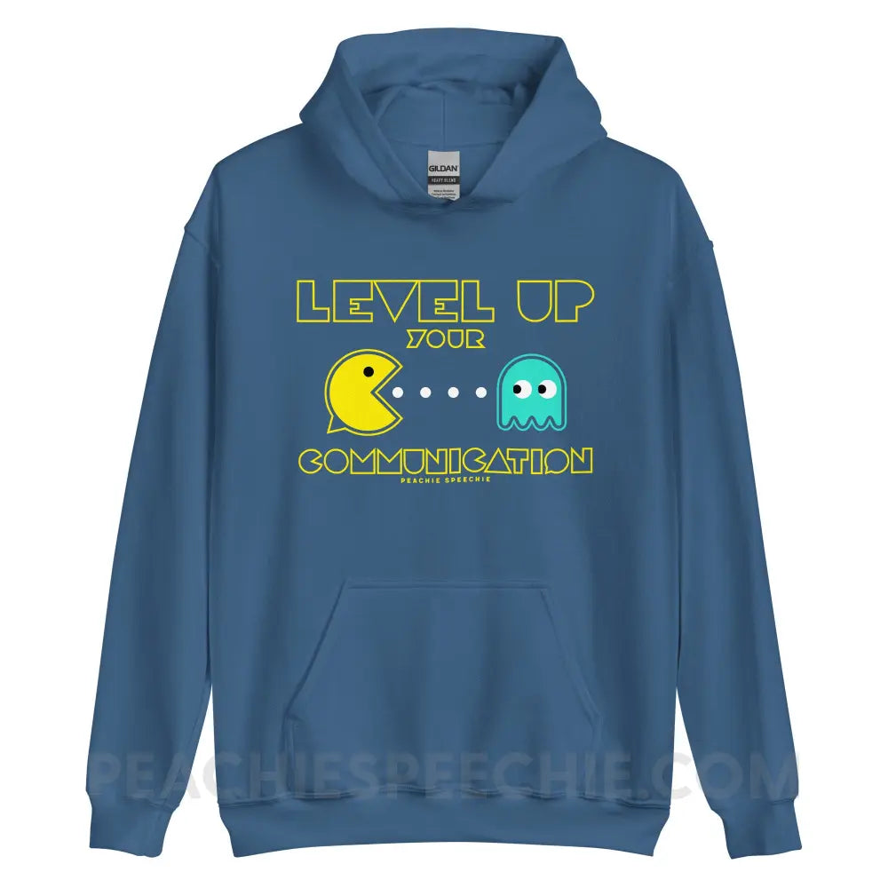 Level Up Your Communication Classic Hoodie - Indigo Blue / S - peachiespeechie.com