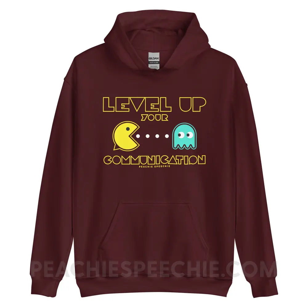 Level Up Your Communication Classic Hoodie - Maroon / S - peachiespeechie.com