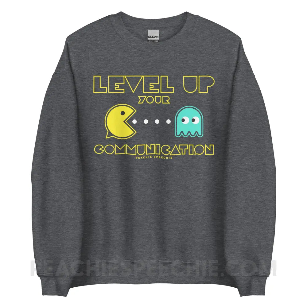 Level Up Your Communication Classic Sweatshirt - Dark Heather / S - peachiespeechie.com