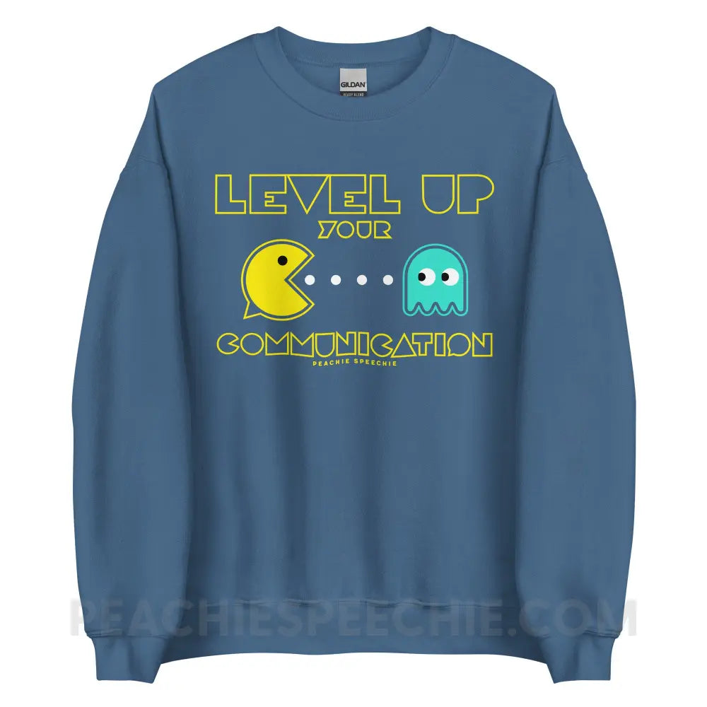 Level Up Your Communication Classic Sweatshirt - Indigo Blue / S - peachiespeechie.com