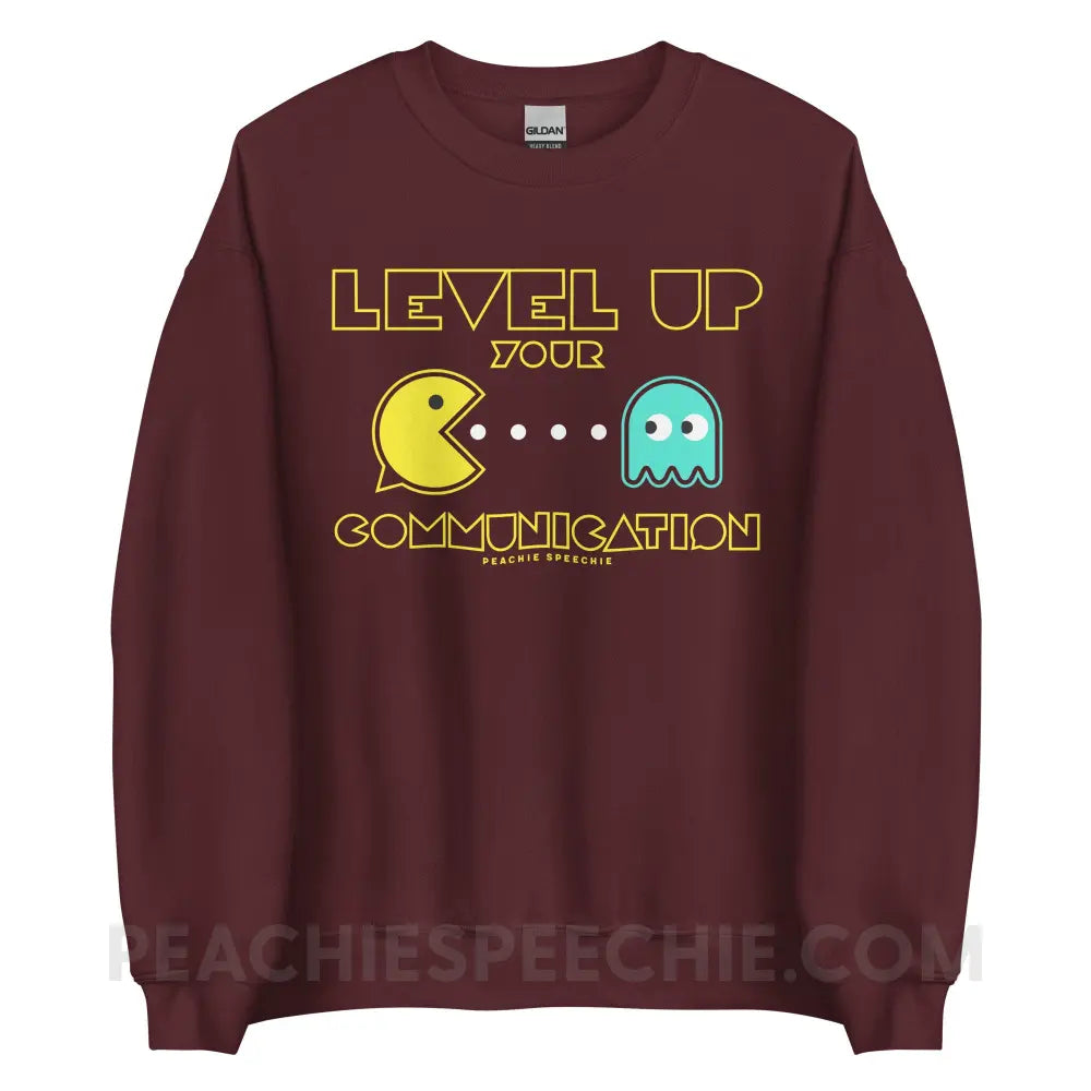Level Up Your Communication Classic Sweatshirt - Maroon / S - peachiespeechie.com