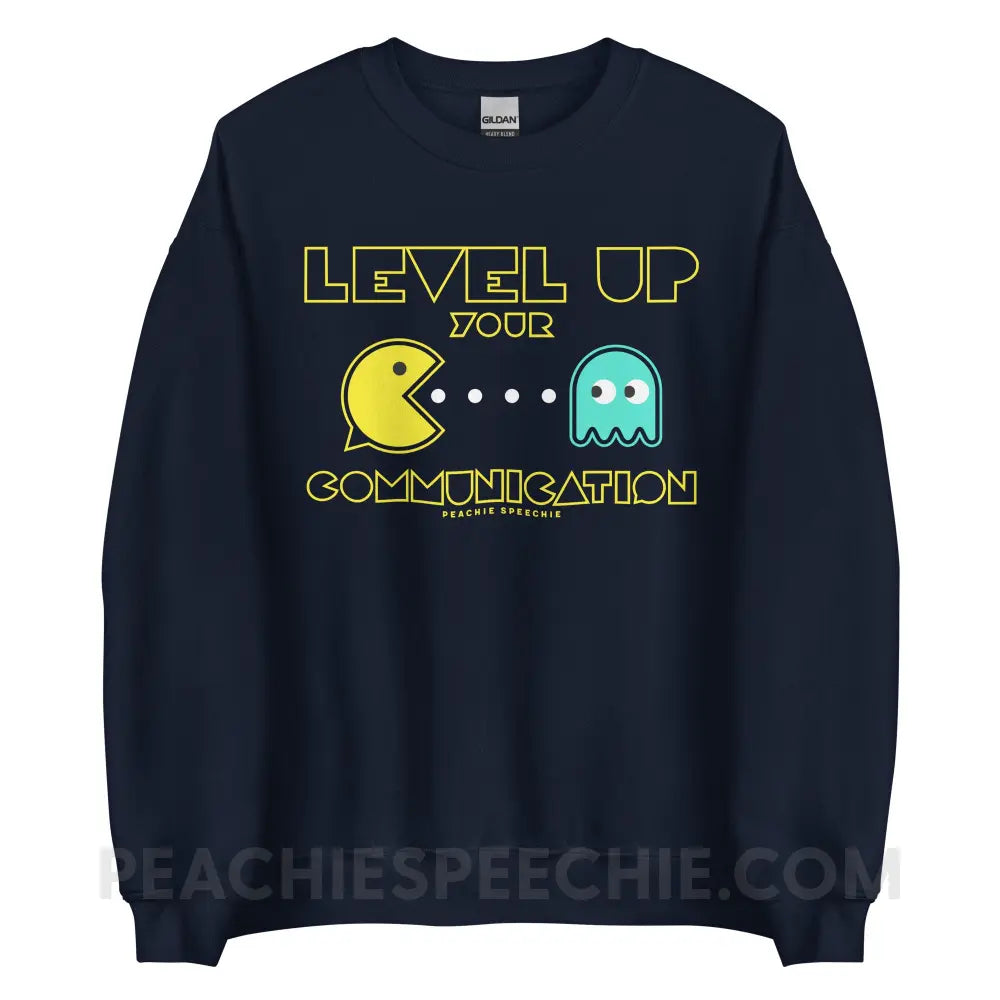 Level Up Your Communication Classic Sweatshirt - Navy / S - peachiespeechie.com
