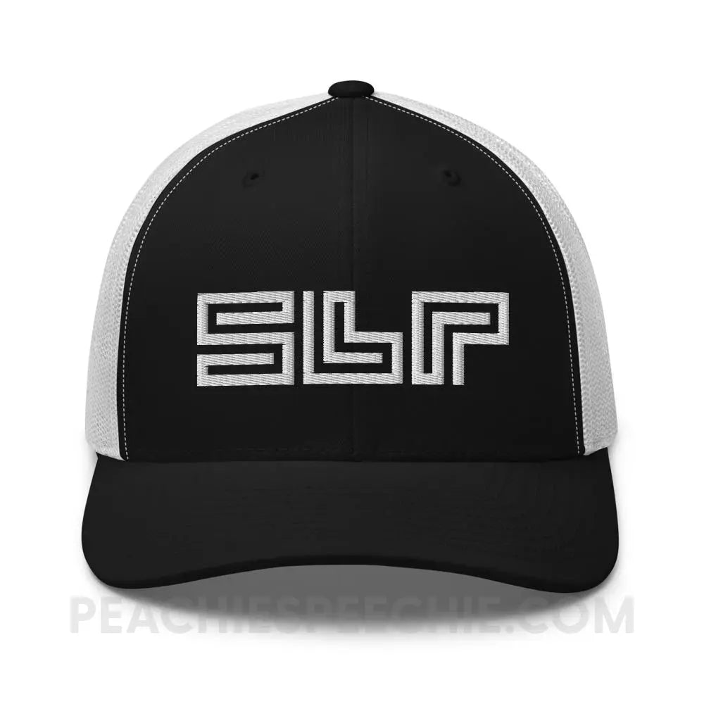 SLP Lines Trucker Hat - Black/ White - Hats peachiespeechie.com