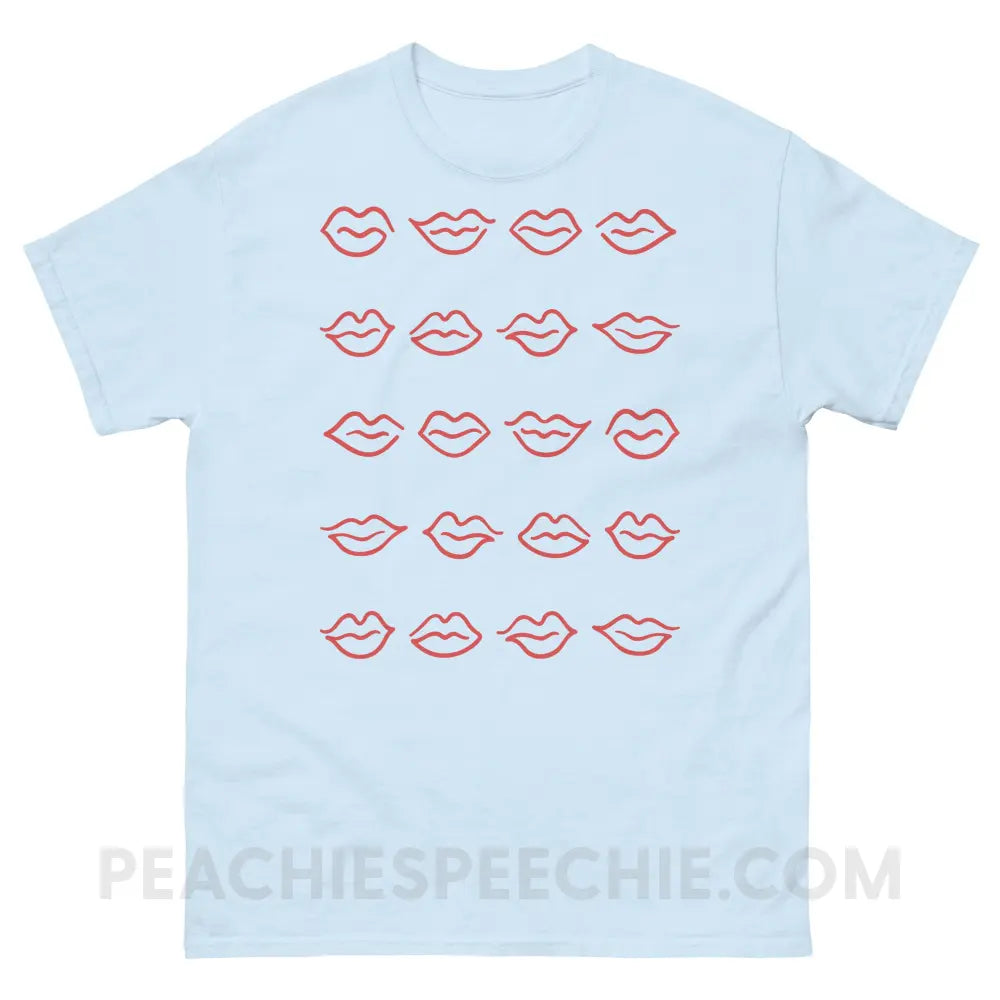 Lips Basic Tee - Light Blue / S - T-Shirts & Tops peachiespeechie.com
