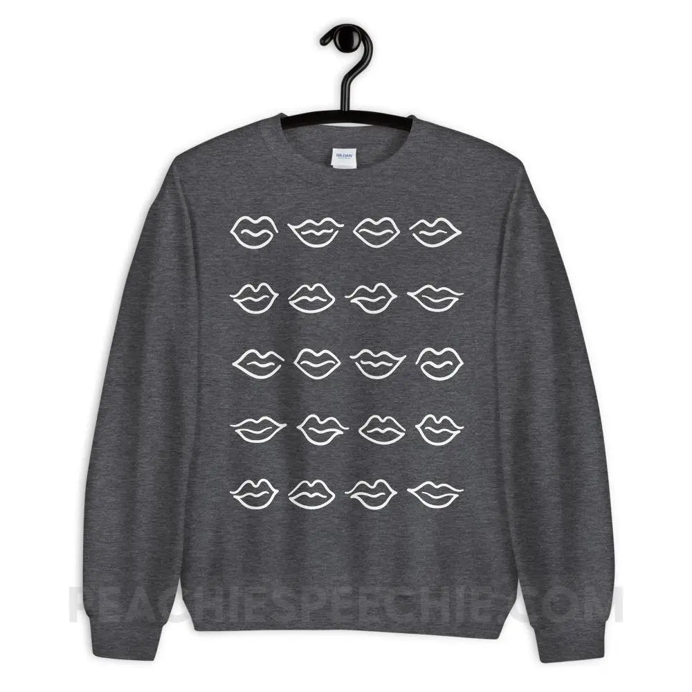 Lips Classic Sweatshirt - Dark Heather / S Hoodies & Sweatshirts peachiespeechie.com