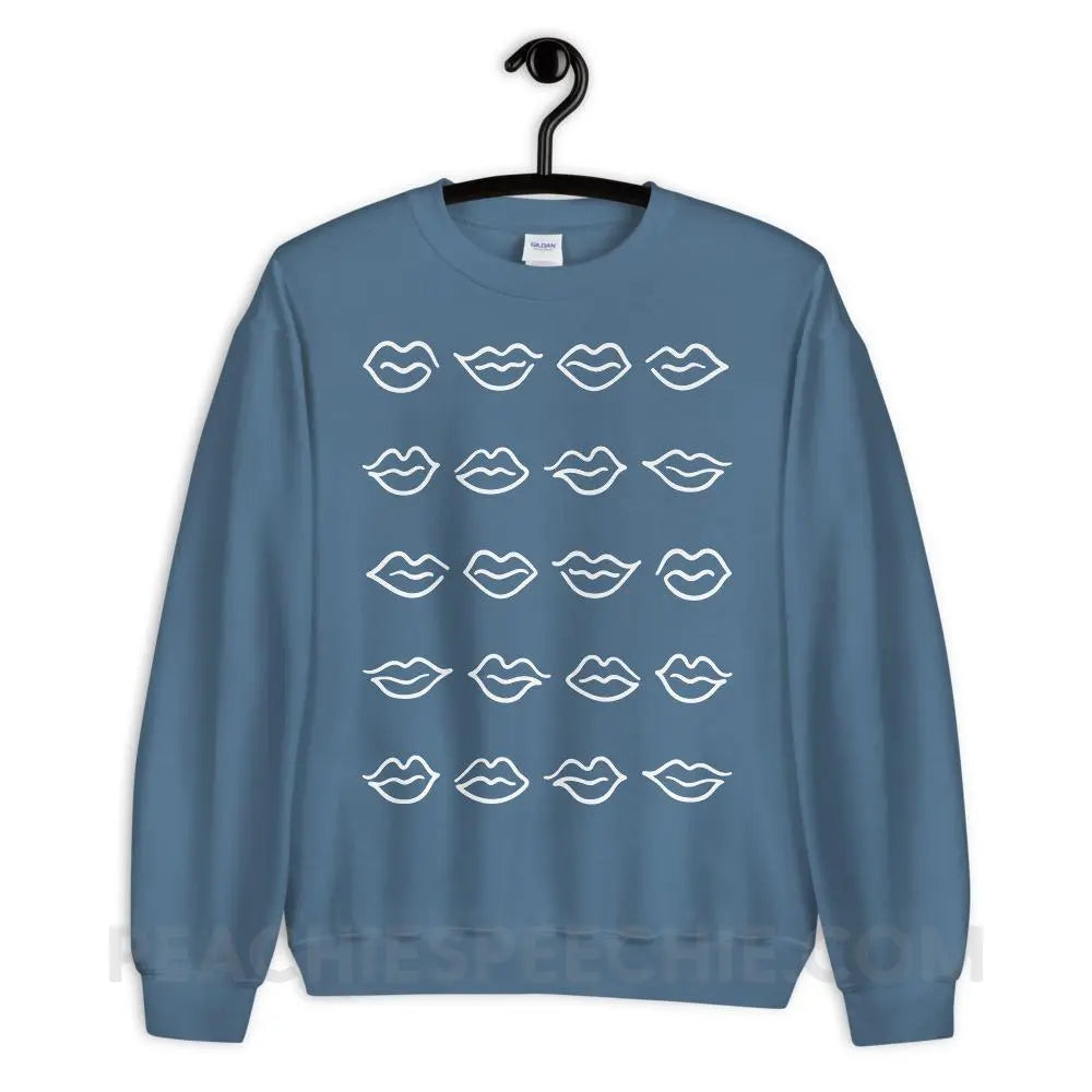 Lips Classic Sweatshirt - Indigo Blue / S - Hoodies & Sweatshirts peachiespeechie.com