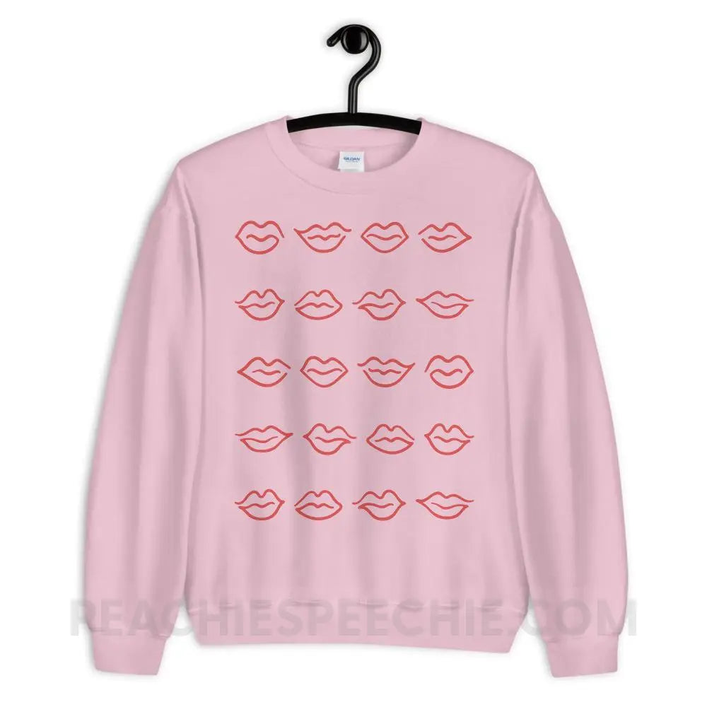 Lips Classic Sweatshirt - Light Pink / S - Hoodies & Sweatshirts peachiespeechie.com