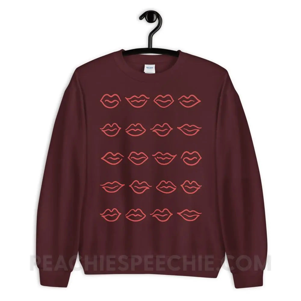 Lips Classic Sweatshirt - Maroon / S Hoodies & Sweatshirts peachiespeechie.com