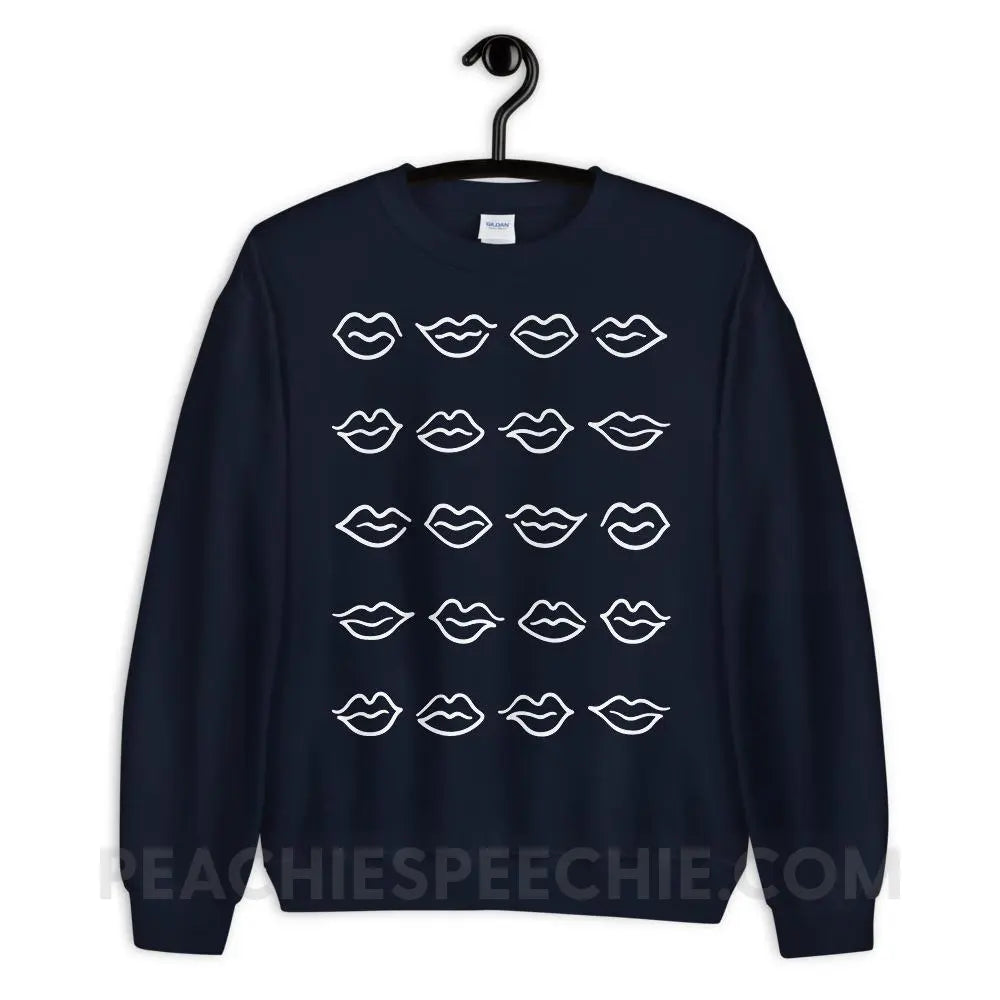 Lips Classic Sweatshirt - Navy / S - Hoodies & Sweatshirts peachiespeechie.com