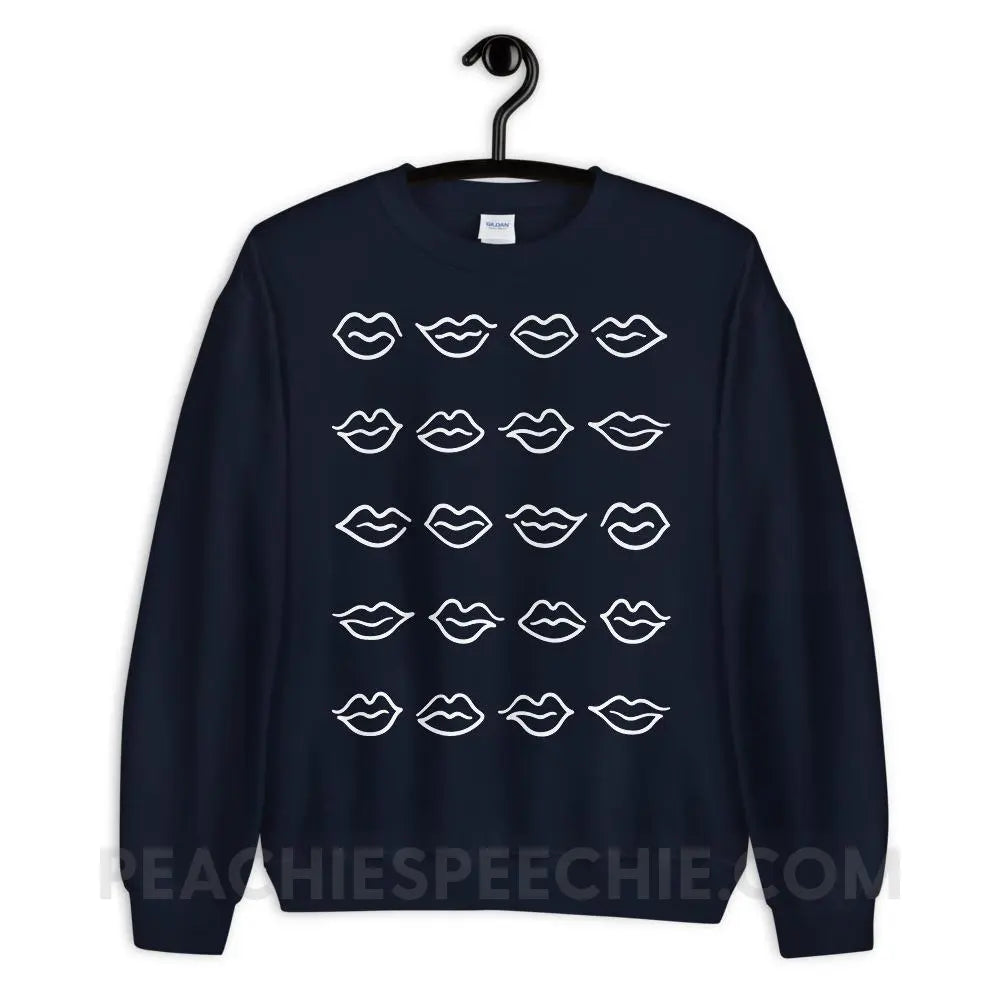 Lips Classic Sweatshirt - Navy / S Hoodies & Sweatshirts peachiespeechie.com