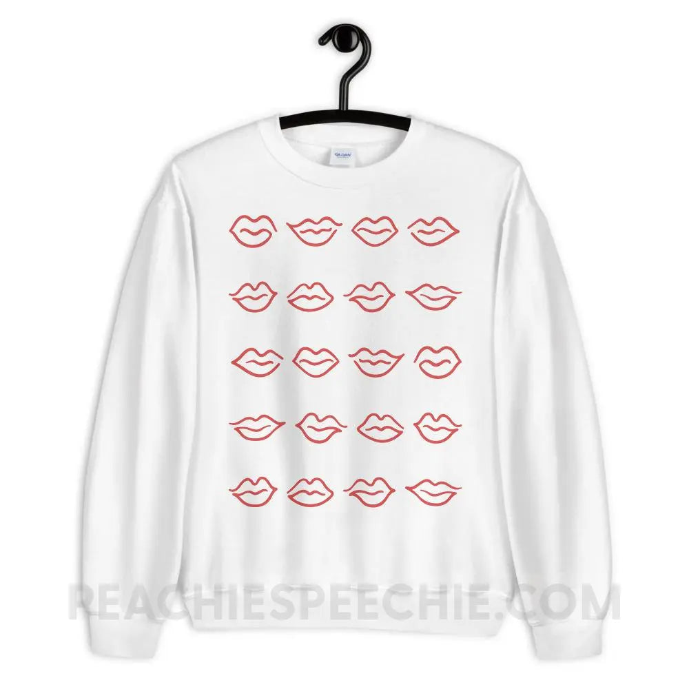 Lips Classic Sweatshirt - White / S Hoodies & Sweatshirts peachiespeechie.com