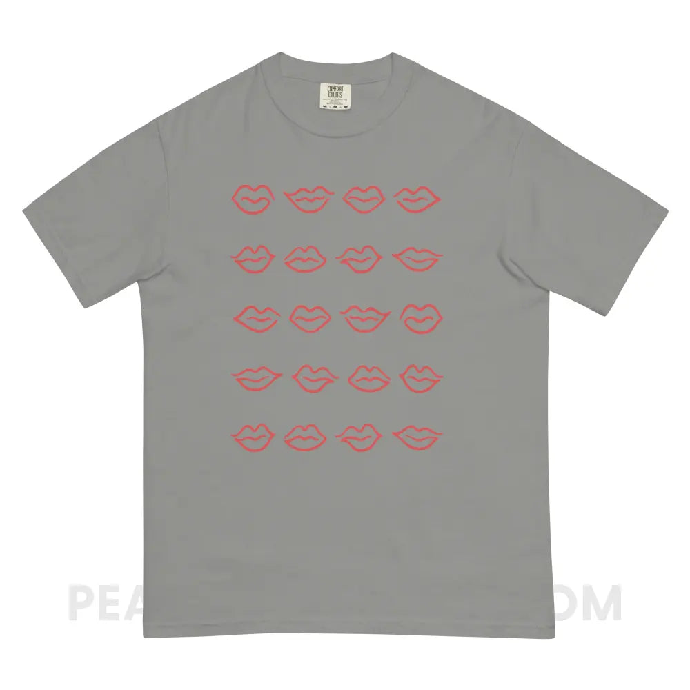 Lips Comfort Colors Tee - Grey / S - T-Shirts & Tops peachiespeechie.com