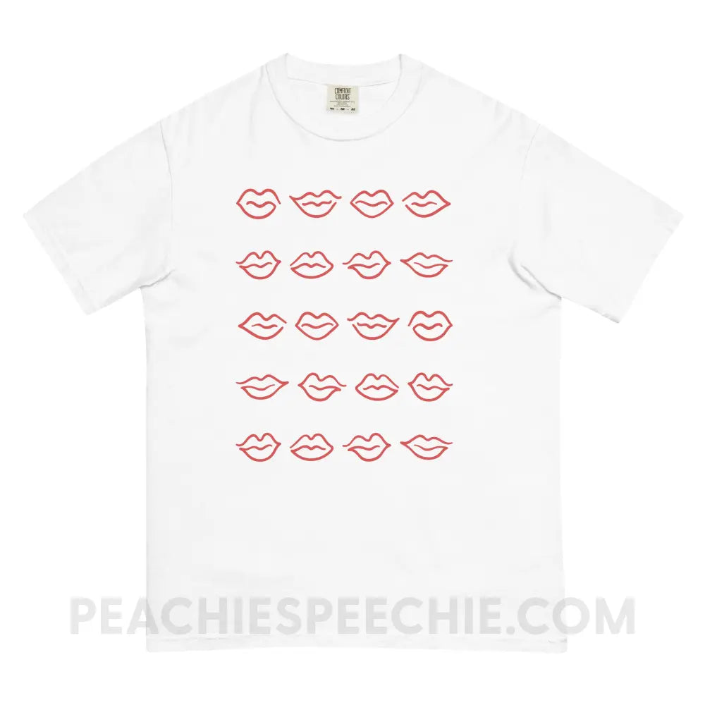 Lips Comfort Colors Tee - White / S - T-Shirts & Tops peachiespeechie.com