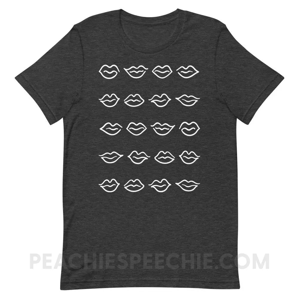 Lips Premium Soft Tee - Dark Grey Heather / XS - T-Shirts & Tops peachiespeechie.com