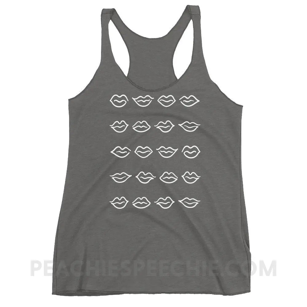 Lips Tri-Blend Racerback - Premium Heather / XS - Tank Tops peachiespeechie.com