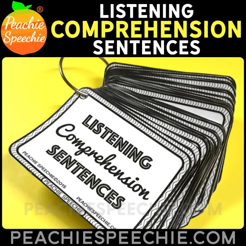 Listening Comprehension Sentences:: Answering WH-Questions - Materials: peachiespeechie.com