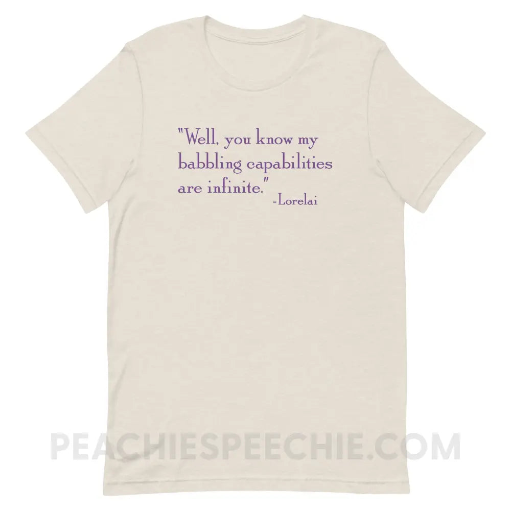 Lorelai’s Quote Premium Soft Tee - Heather Dust / S - peachiespeechie.com