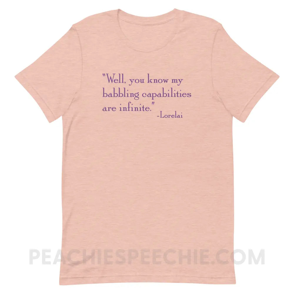 Lorelai’s Quote Premium Soft Tee - Heather Prism Peach / XS - peachiespeechie.com