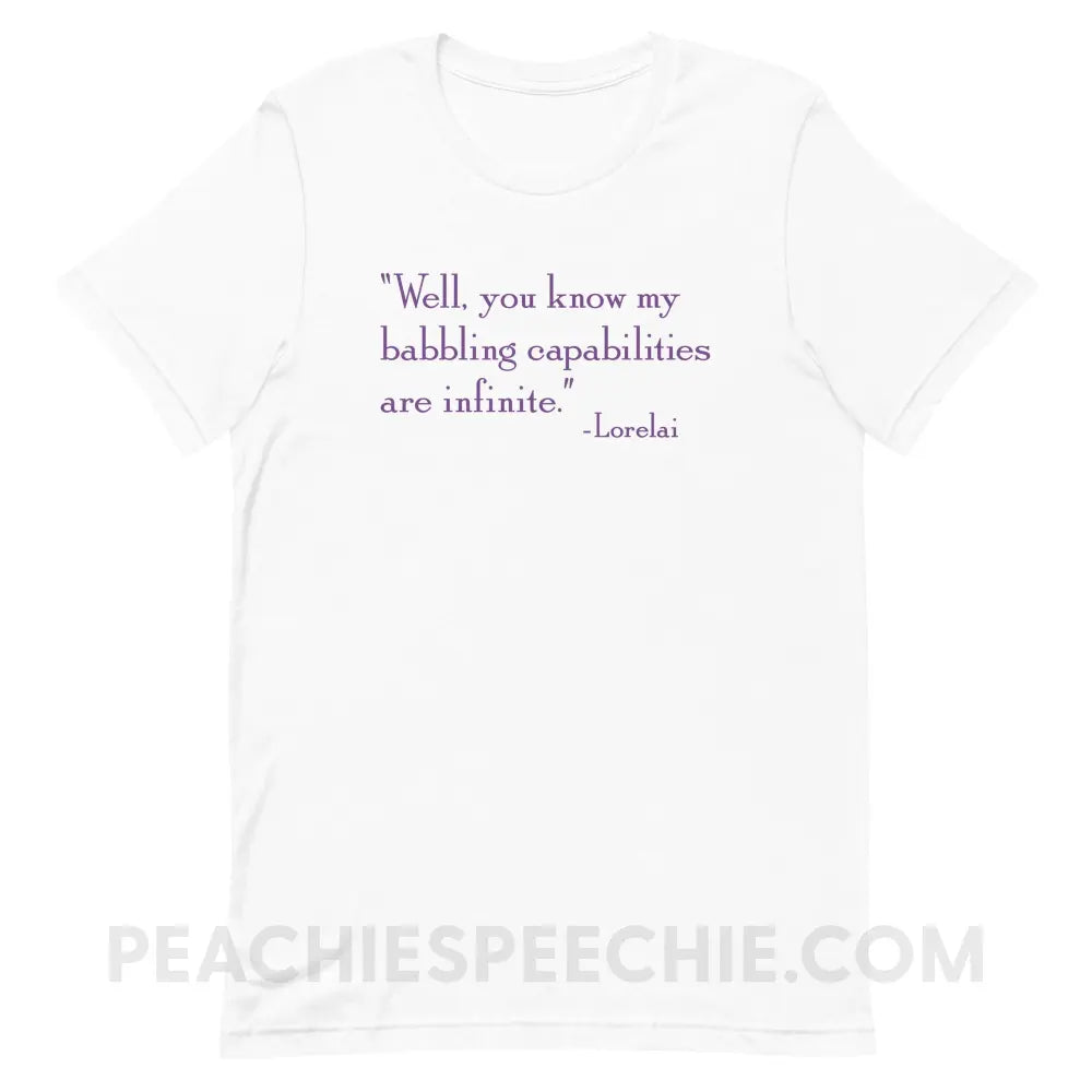 Lorelai’s Quote Premium Soft Tee - White / XS - peachiespeechie.com