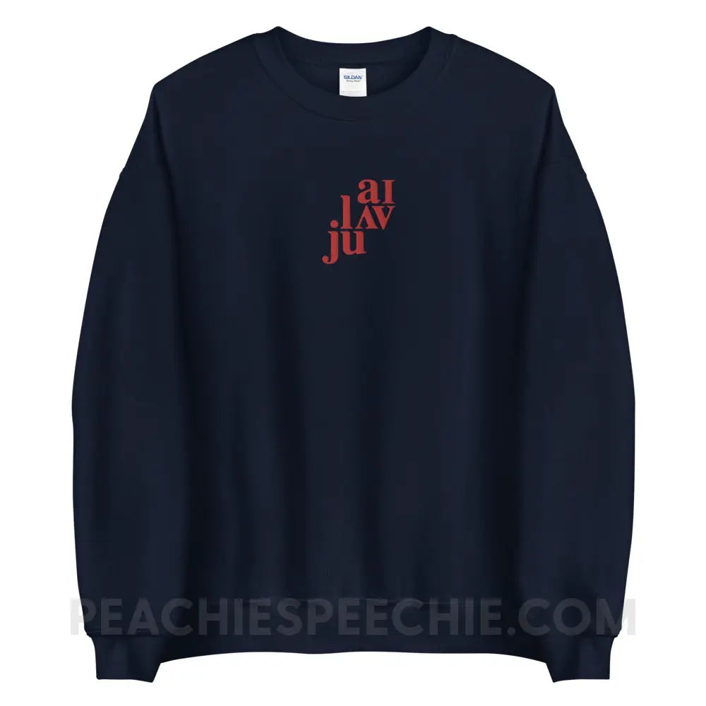 I Love You (in IPA) Embroidered Classic Sweatshirt - Navy / S - peachiespeechie.com