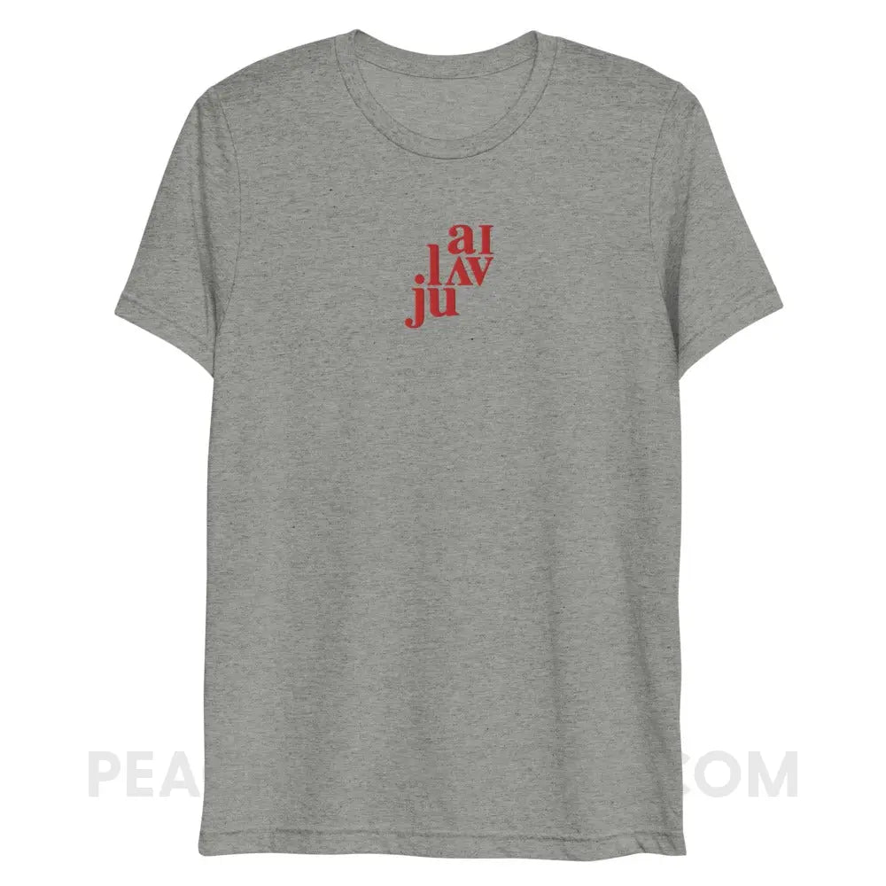 I Love You (in IPA) Embroidered Tri-Blend Tee - Athletic Grey Triblend / XS - peachiespeechie.com