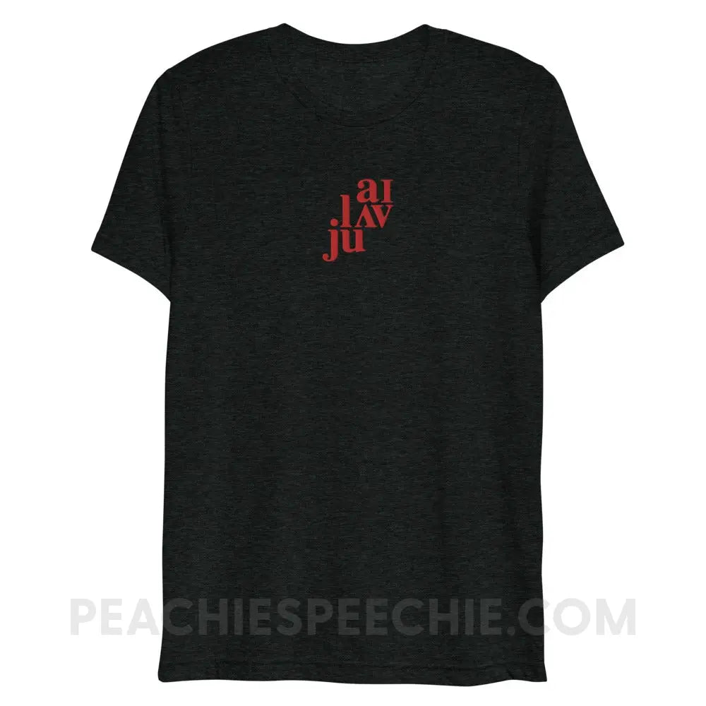 I Love You (in IPA) Embroidered Tri-Blend Tee - Charcoal-Black Triblend / XS - peachiespeechie.com