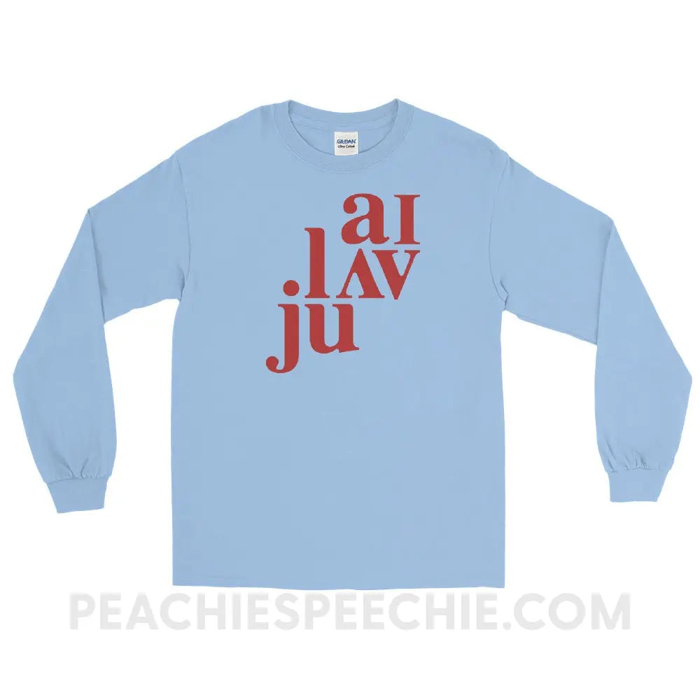 I Love You (in IPA) Long Sleeve Tee - Light Blue / S - peachiespeechie.com