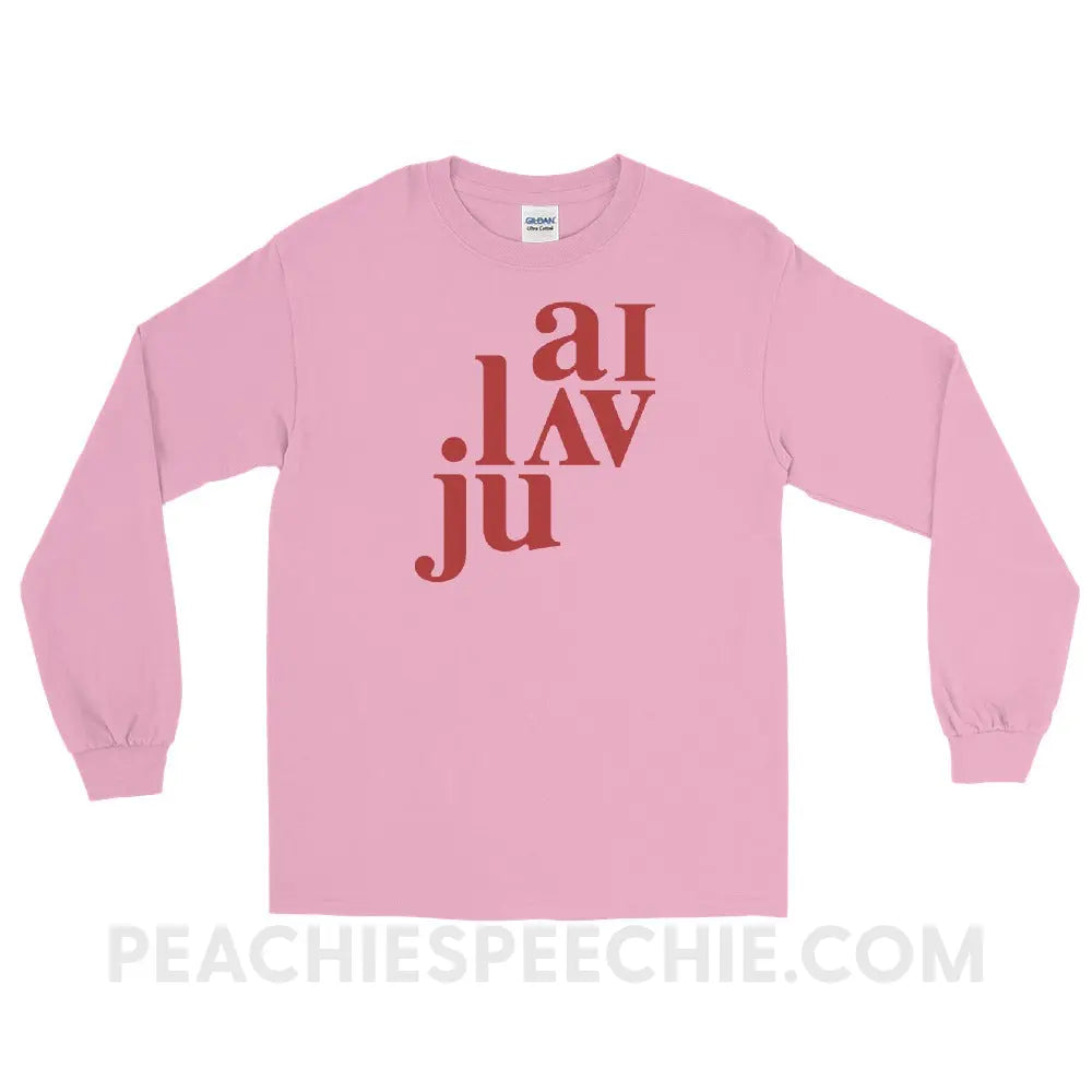 I Love You (in IPA) Long Sleeve Tee - Light Pink / S - peachiespeechie.com