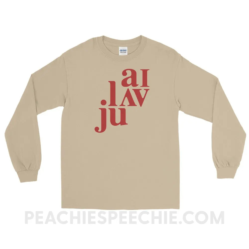 I Love You (in IPA) Long Sleeve Tee - Sand / S - peachiespeechie.com