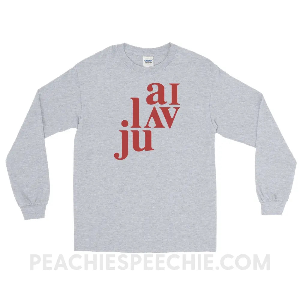 I Love You (in IPA) Long Sleeve Tee - Sport Grey / S - peachiespeechie.com