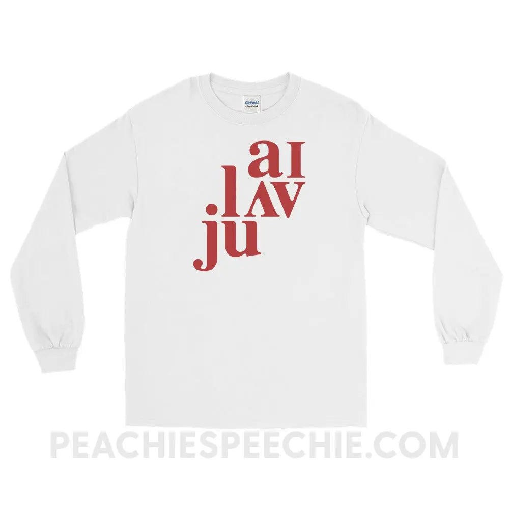 I Love You (in IPA) Long Sleeve Tee - White / S - peachiespeechie.com