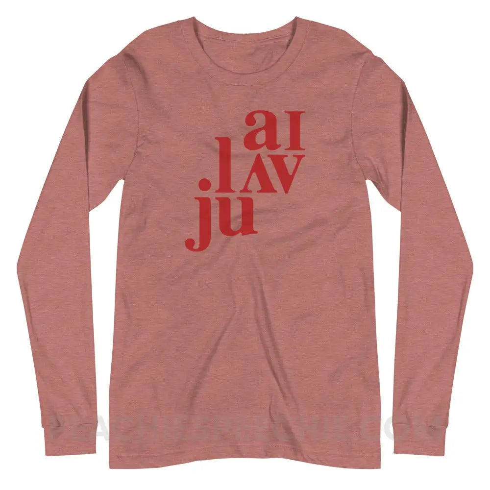 I Love You (in IPA) Premium Long Sleeve - Heather Mauve / XS - peachiespeechie.com
